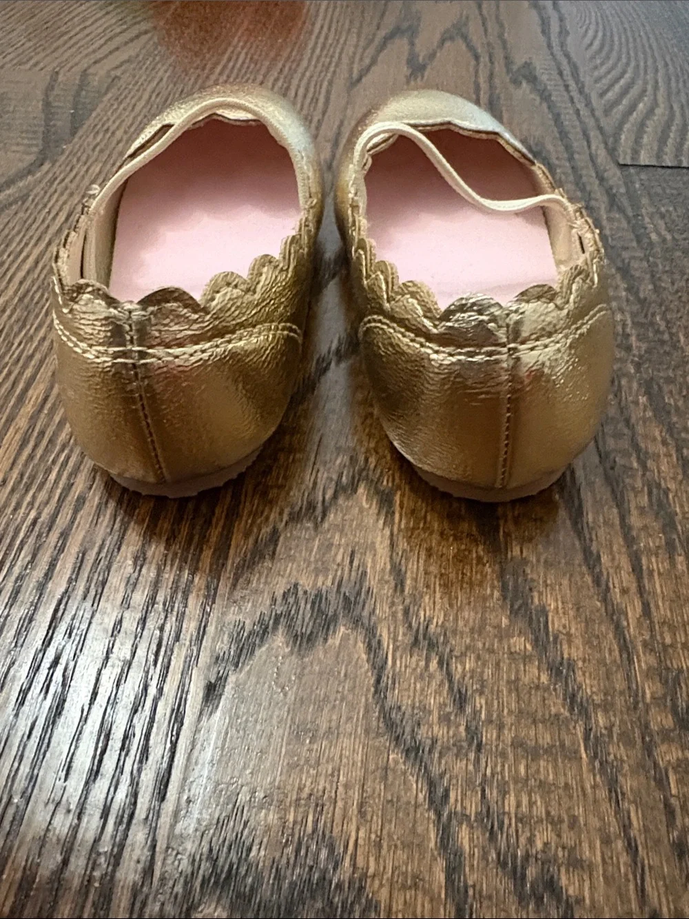 Carter's Metallic Gold Toddler Mary Jane Flats with Pink Insole